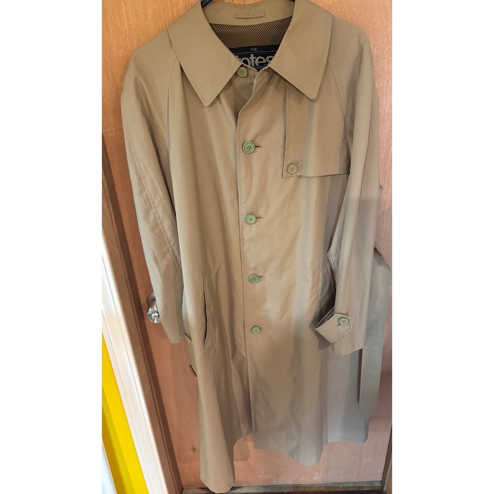 VTG Totes Men's Trench Coat Size 42R Tan Beige Raincoat All Weather Belted Liner